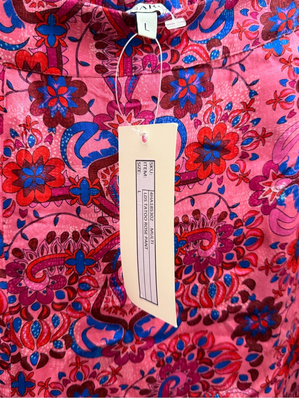 Benares Pink Floral Wide-Leg Pants - Picture 3 of 3